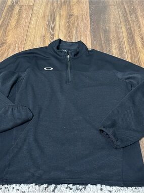 Oakley Black Zip-Neck Pullover with Subtle Texture
